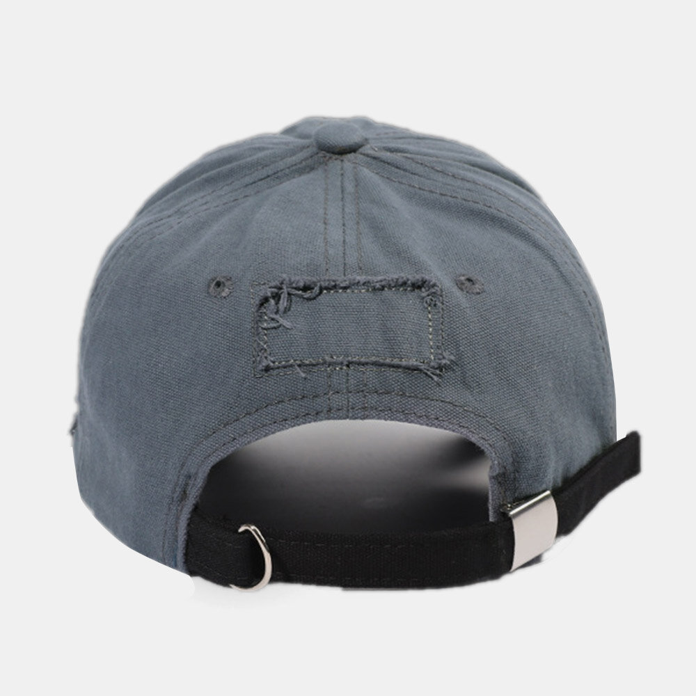 Unisex Baseballhatter Med Ødelagt Hull Retro Enkel Utendørs Solskjerm Justerbar Ivy Cap