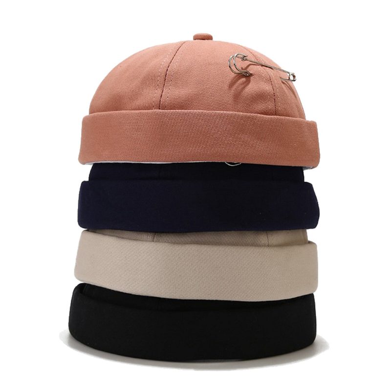 Unisex Bomull Binders Dekor Uformell All-match Justerbar Brimless Beanie Utleier Capser Skull Caps