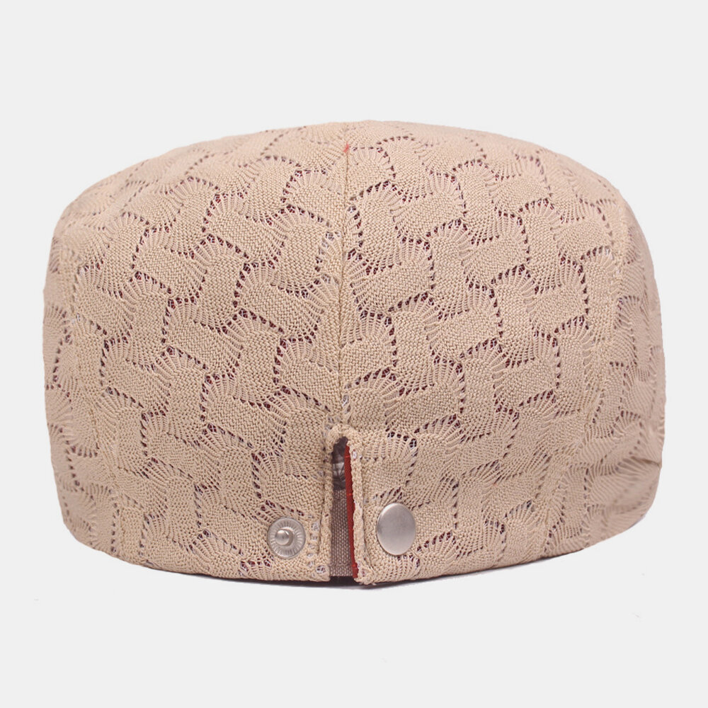 Unisex Bomull Blonder Mesh Pustende Etnisk Solseil Beret Cap Flate Hat