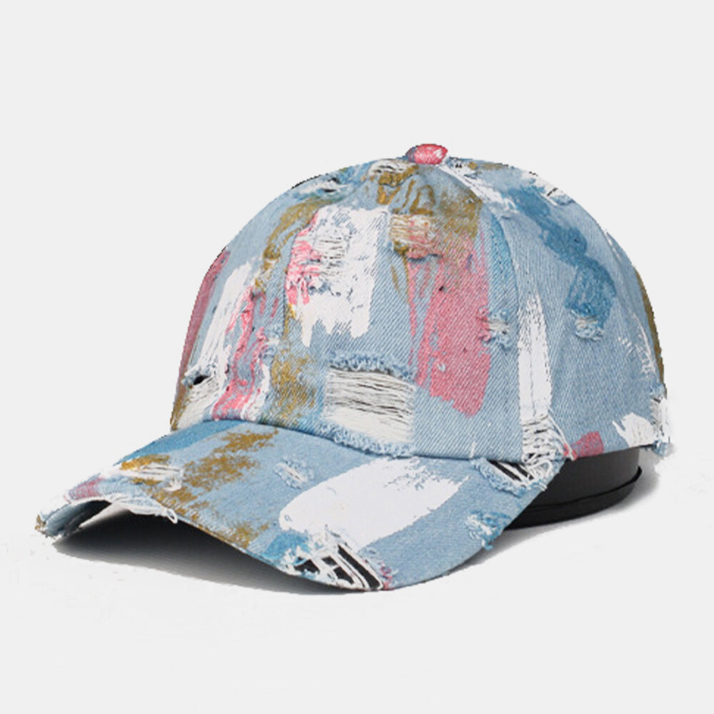 Unisex Bomull Denim Hull Graffiti Design Street Travel Wild Sunshade Baseballhatt