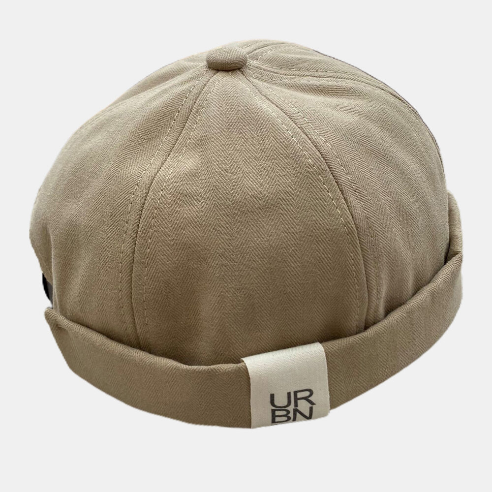 Unisex Bomull Ensfarge Brimless Street Lue Utleier Cap Hodeskalle Cap