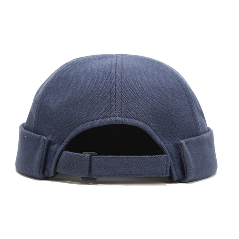 Unisex Bomull Ensfarge Stilig Enkel All-match Justerbar Brimless Beanie Landlord Caps Skull Caps