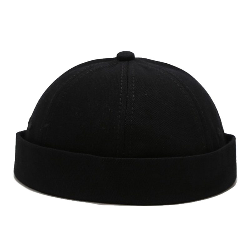 Unisex Bomull Ensfarge Trendy Enkel All-match Justerbar Brimless Beanie Landlord Caps Skull Caps