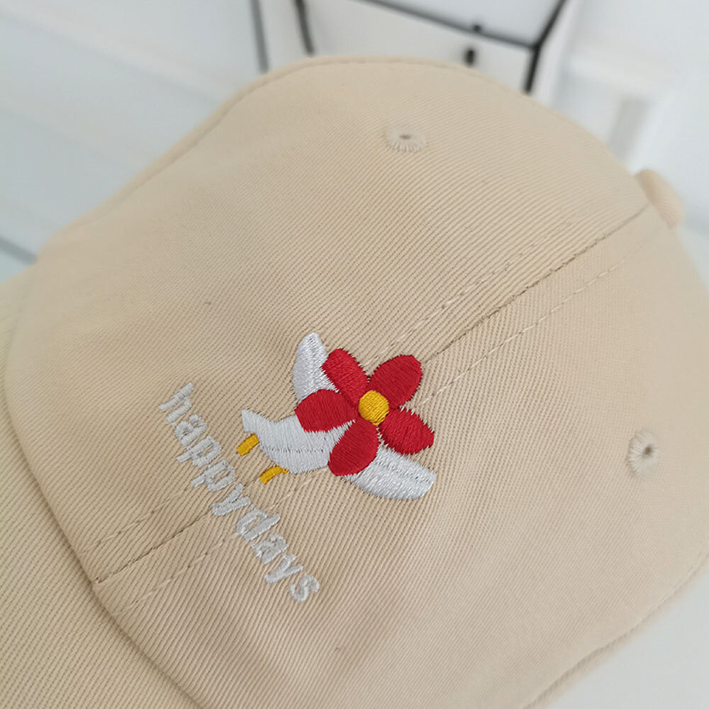 Unisex Bomull Ensfargede Blomsterbrevmønsterbroderi Wild Retro Solseil Baseballcaps