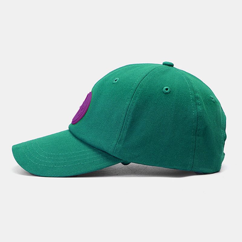 Unisex Bomull Ensfarget Bokstavmønster Gummi Rund Etikett All-match Solkrem Baseballcaps