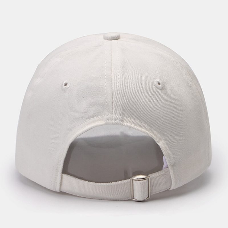 Unisex Bomull Ensfarget Bokstavmønster Gummi Rund Etikett All-match Solkrem Baseballcaps