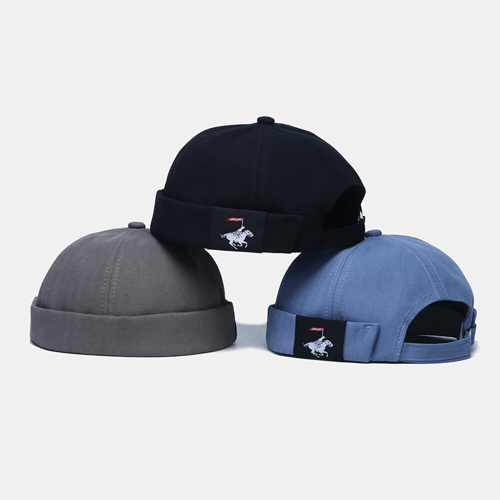 Unisex Bomull Ensfarget Lappeteppe Hip-hop-stil Uformelt Utleier Caps Uten Kanter Lue Hodeskalle Cap