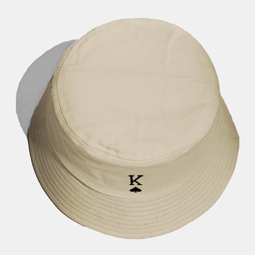 Unisex Bomull Ensfarget Poker Kjærlighetsbrev Spader Et Mønster Uformell Bucket Hat