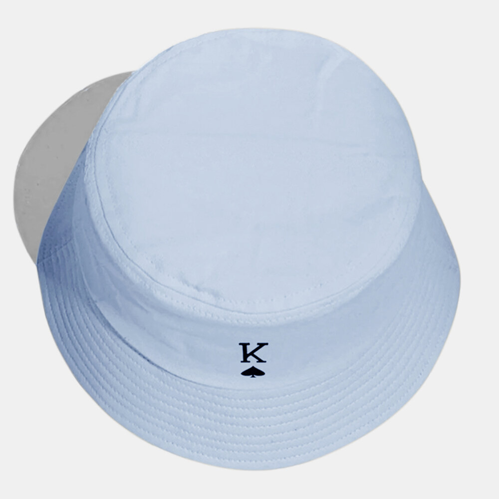 Unisex Bomull Ensfarget Poker Kjærlighetsbrev Spader Et Mønster Uformell Bucket Hat