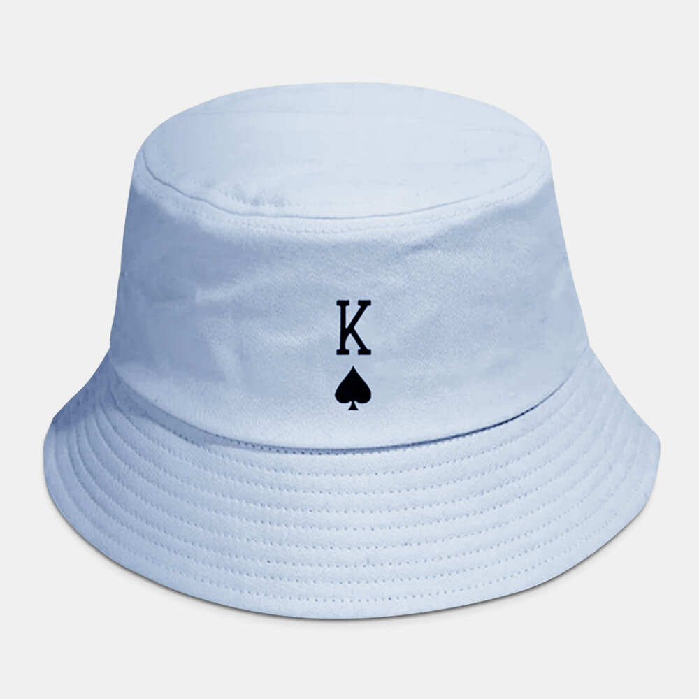 Unisex Bomull Ensfarget Poker Kjærlighetsbrev Spader Et Mønster Uformell Bucket Hat