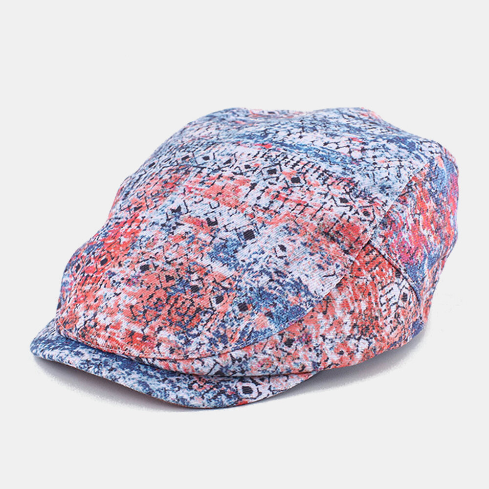 Unisex Bomull Floral Klut Uformell Justerbar Solskjerm Forward Hatter Tynn Beret Cap Flate Hat