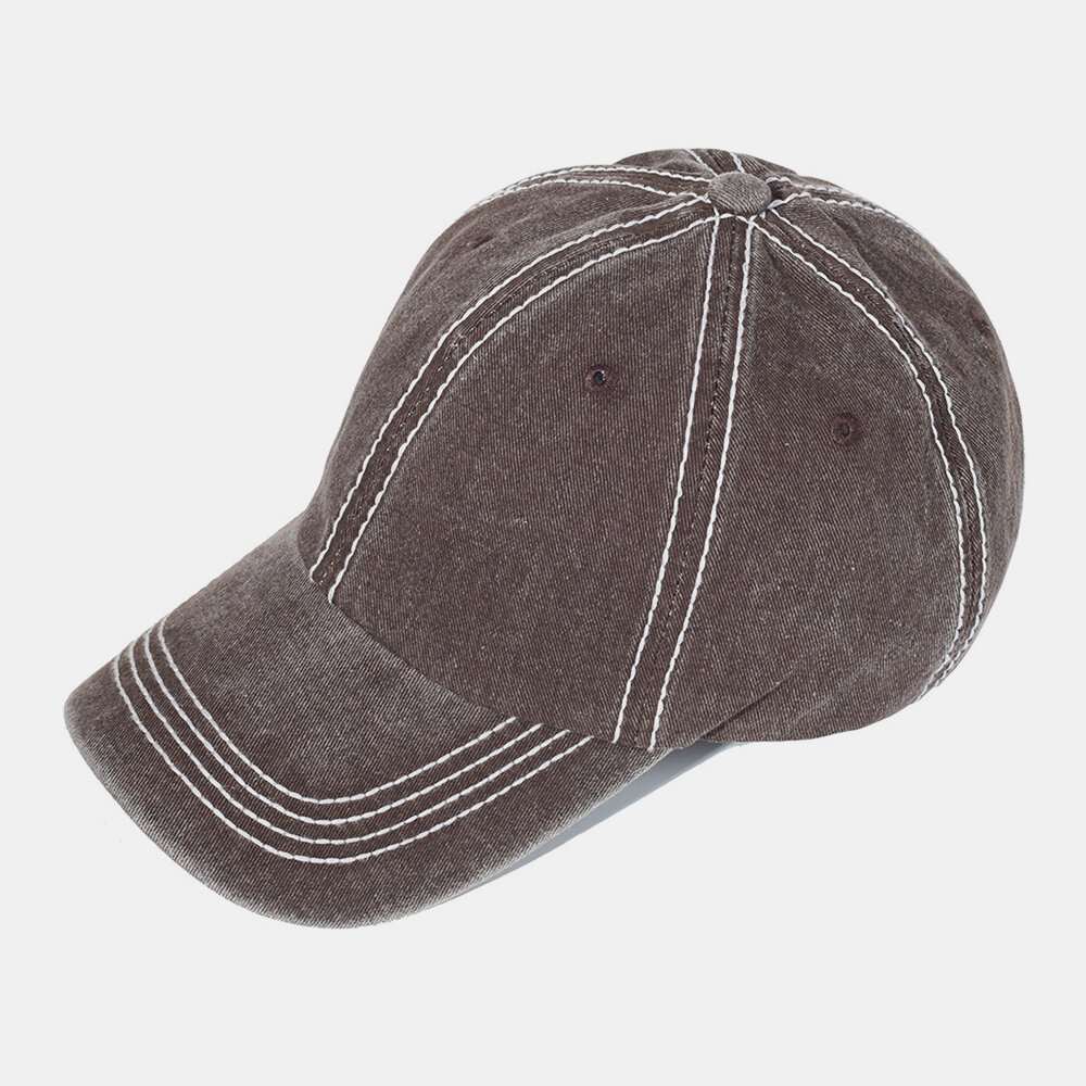 Unisex Bomull Solid Farge Laget Gammel Utendørs Solkrem Solskjerm Baseballcaps