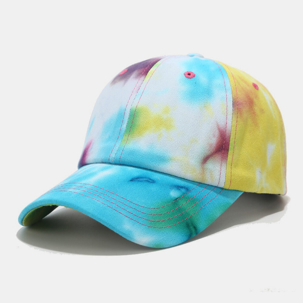 Unisex Bomull Tie-dye Graffiti Kontrastfarge Mote Solseil Baseballhatt