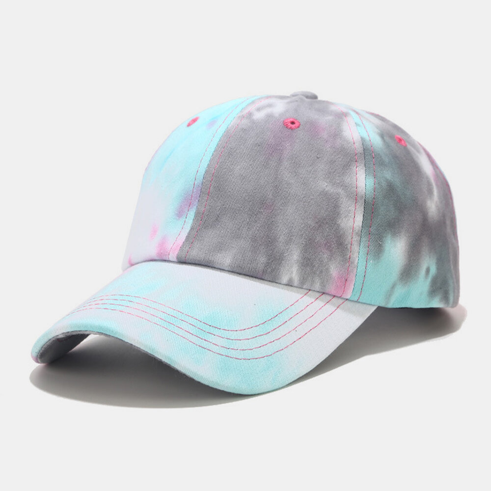 Unisex Bomull Tie-dye Graffiti Kontrastfarge Mote Solseil Baseballhatt