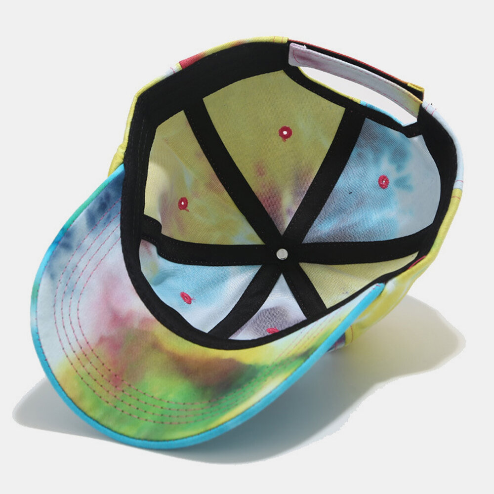 Unisex Bomull Tie-dye Graffiti Kontrastfarge Mote Solseil Baseballhatt