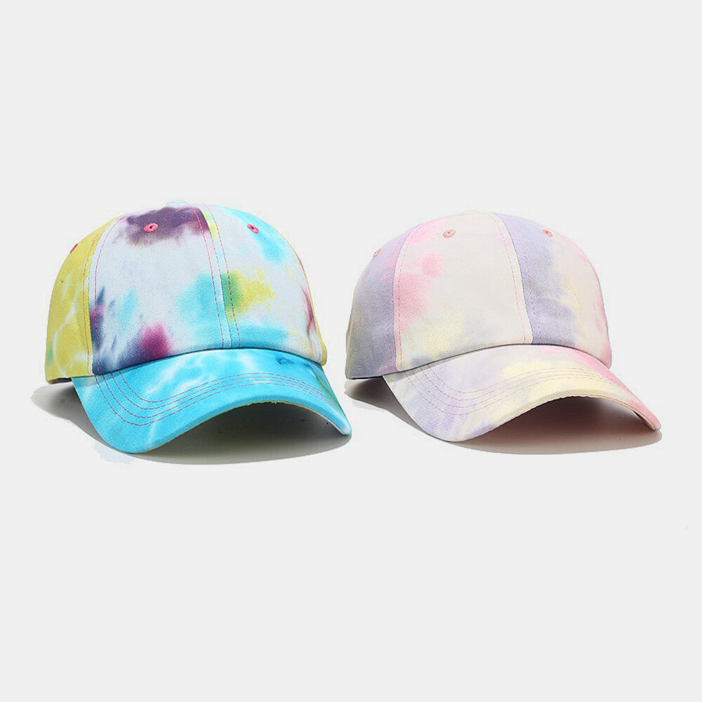 Unisex Bomull Tie-dye Graffiti Kontrastfarge Mote Solseil Baseballhatt