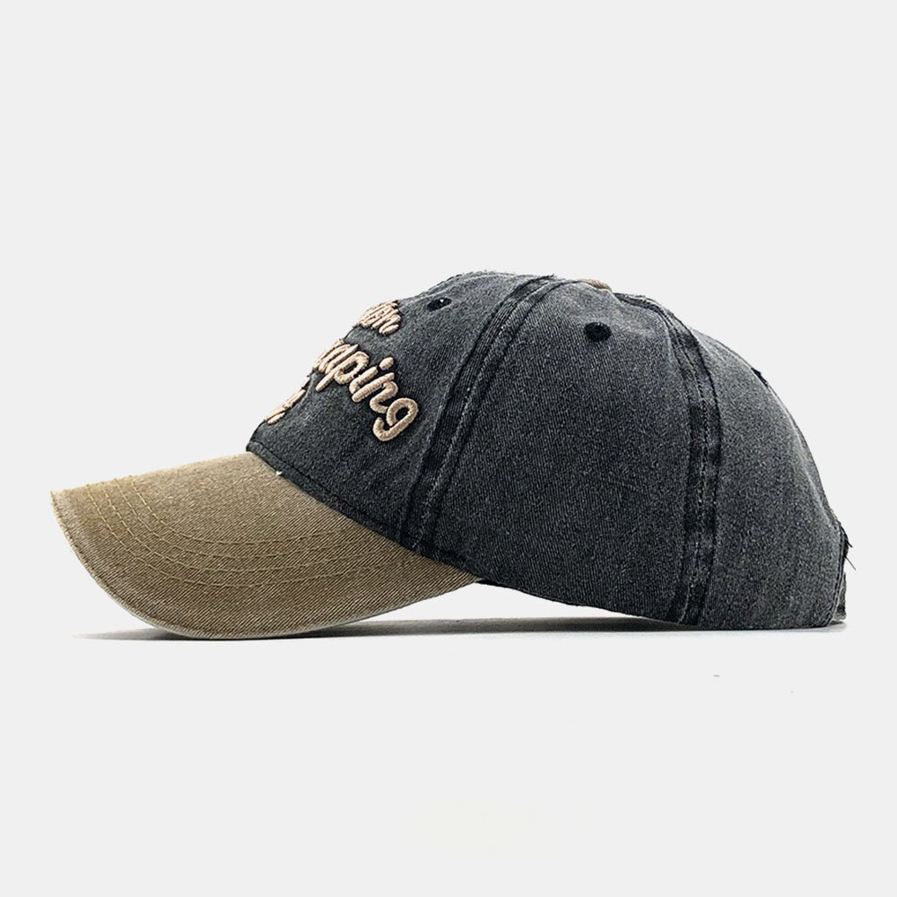 Unisex Bomull Tykt Brev Broderimønster Justerbar Casual Baseball Cap