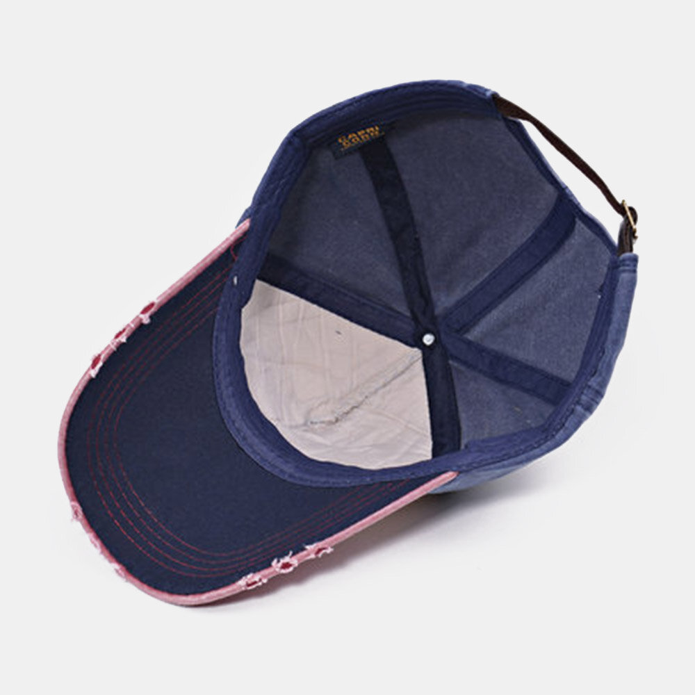 Unisex Bomull Vasket Hull Fargematchende Bokstavmønster Justerbar Solseil Baseballcaps