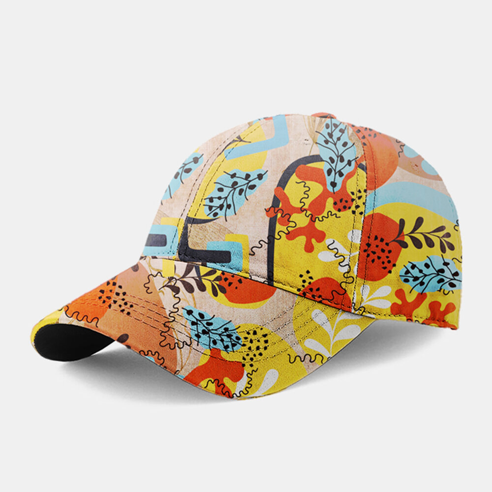 Unisex Bomullsoverlegg Blomstermønster Justerbar Mote Uformelt Solseil Baseballcaps