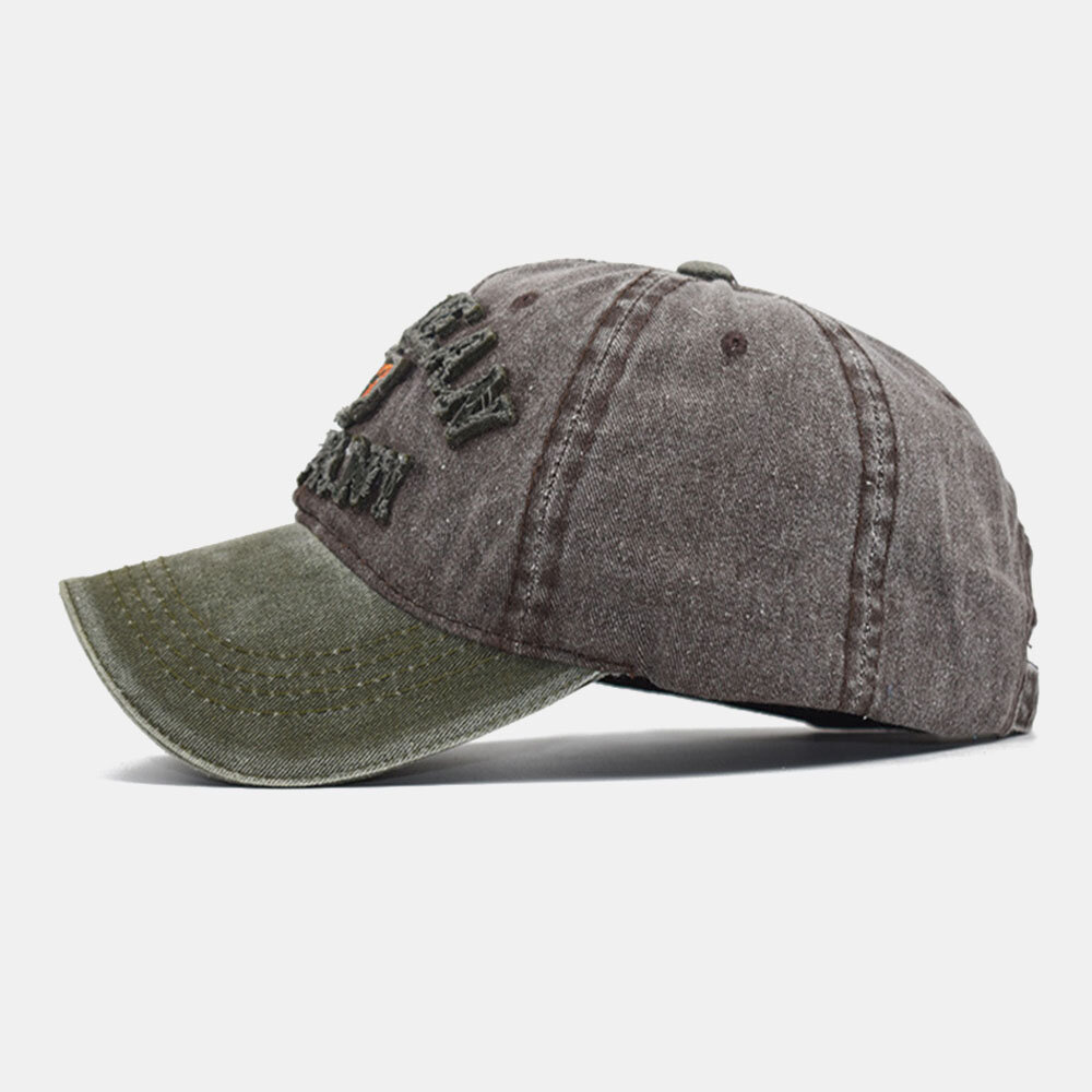 Unisex Bomullsvasket Merke Gammel 3d-bokstavbrodert Justerbar Baseballcaps