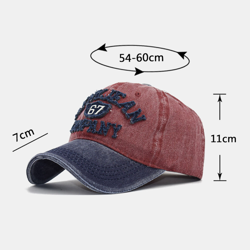 Unisex Bomullsvasket Merke Gammel 3d-bokstavbrodert Justerbar Baseballcaps