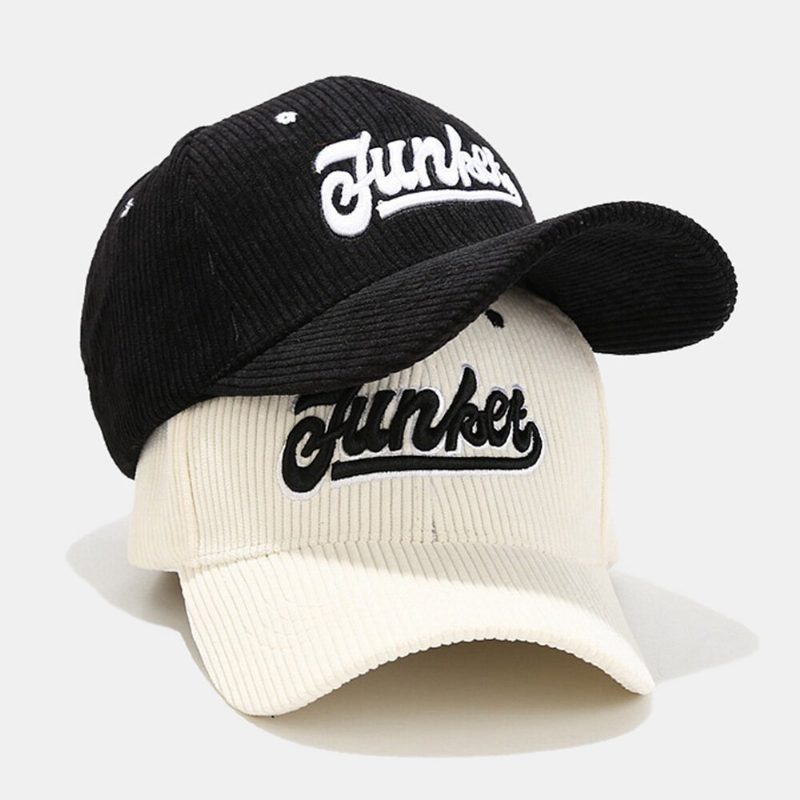 Unisex Corduroy Farge Kontrast Brevbroderi Pustende Baseballcaps