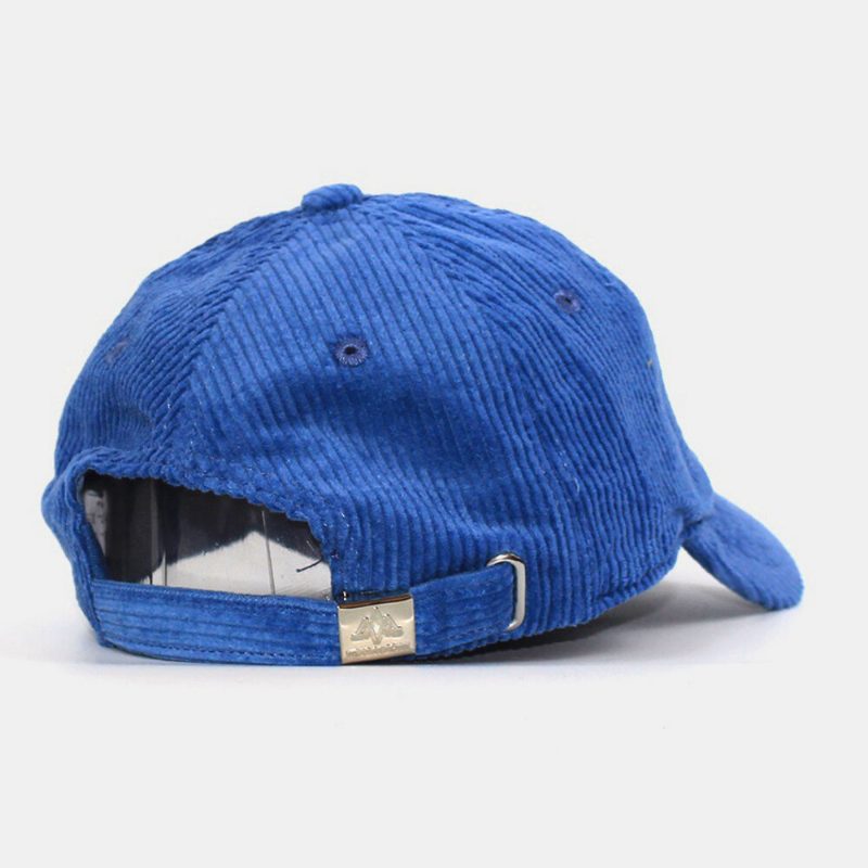 Unisex Corduroy Stor C Bokstavmønster Broderi Baseball Cap Høst Vinter Myk Topp Buet Brem Stripe Solskjermhatt