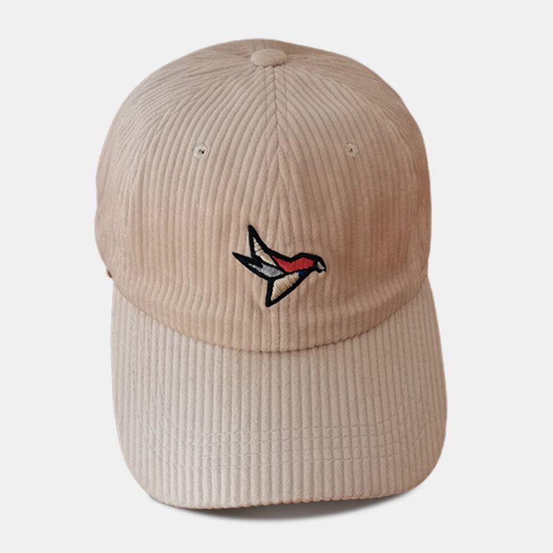 Unisex Corduroy Tegneserie Farget Papir Crane Broderi Baseball Cap Vinter Varm Kjølig Beskyttelse Solskjermhatt