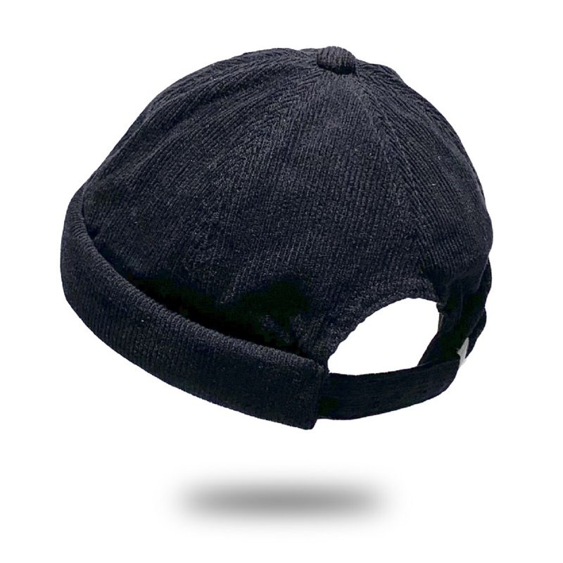 Unisex Corduroy Vintage Casual Justerbar Hip Hop Brimless Beanie Utleier Lue Skull Cap