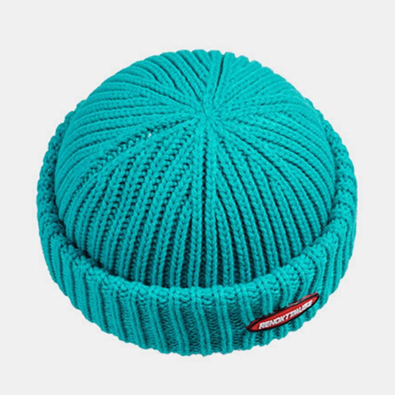 Unisex Cotton Dome Patch Strikket Cap Street Hip Hop Sunshade Brimless Beanie Hat