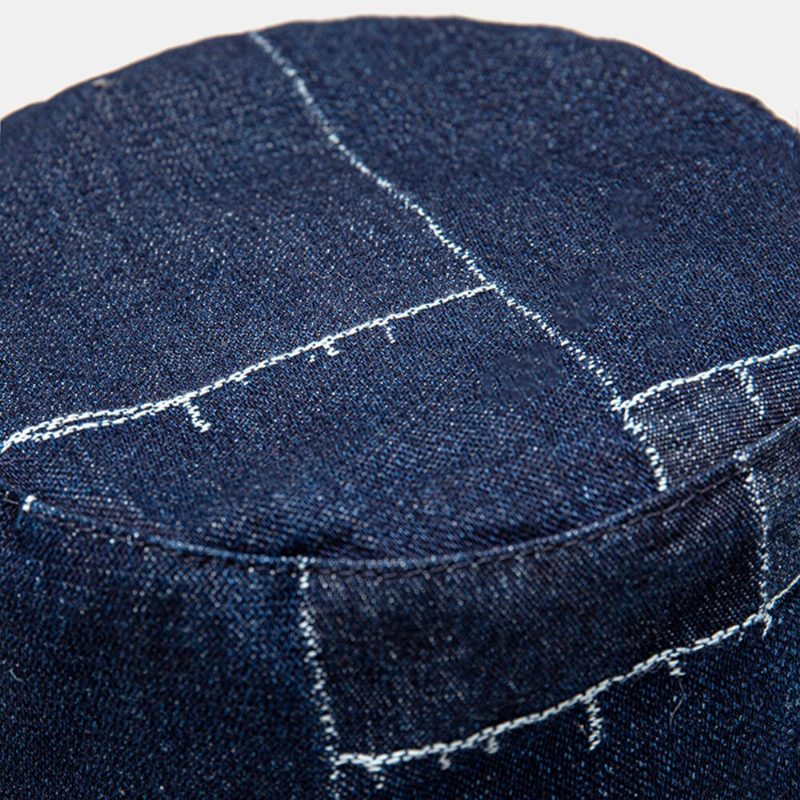 Unisex Denim Distressed Frayed Edge Vintage Casual Solskjerming Sammenleggbare Flate Hatter Bøttehatter