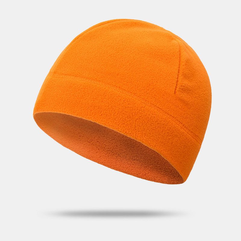 Unisex Ensfarge Kuldebeskyttelse Varme Polar Fleecelue Utendørs Sport Skikjøring Brimless Beanie Hat