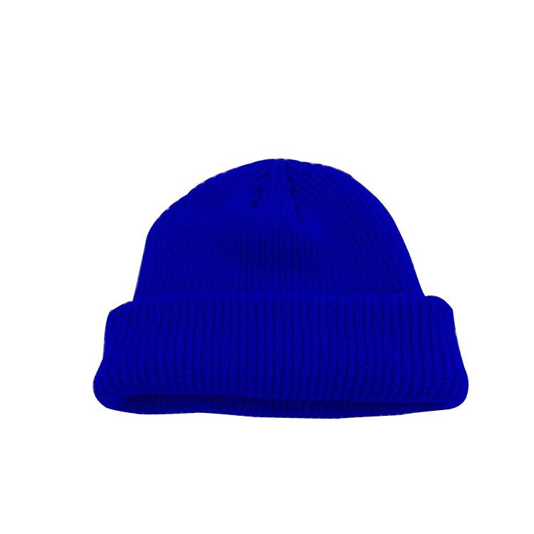 Unisex Ensfarge Strikket Ulllue Skull Cap Beanie Luer