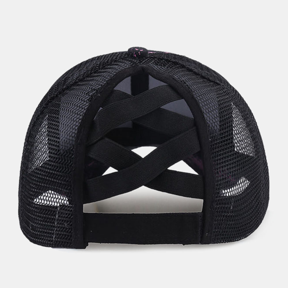 Unisex Fargerike Stripermønster Mesh Pustende Bakåpning Justerbar Baseballcap