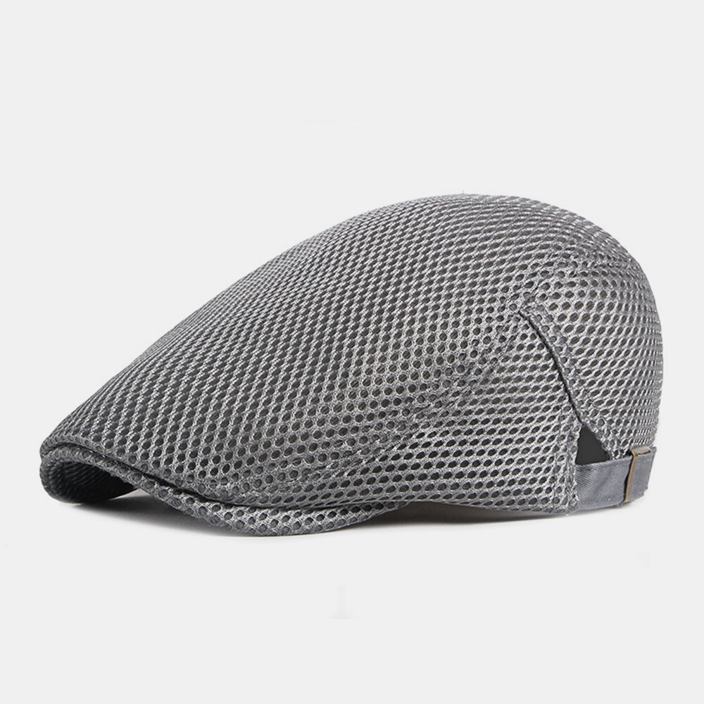 Unisex Full Mesh Hul Pustende Utendørs Uformell Tynn Solskjerming Forover Cap Beret Cap Flate Hat