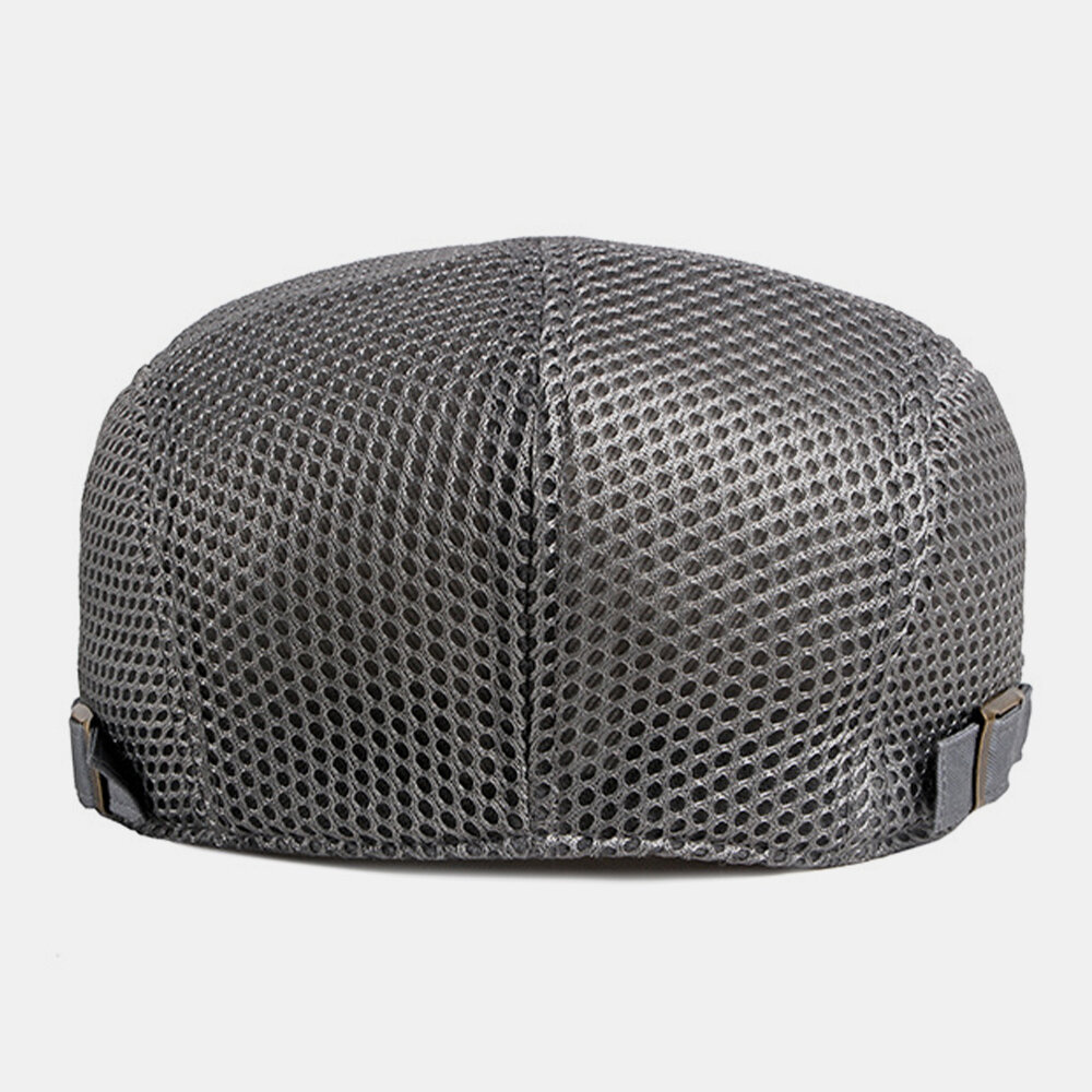 Unisex Full Mesh Hul Pustende Utendørs Uformell Tynn Solskjerming Forover Cap Beret Cap Flate Hat