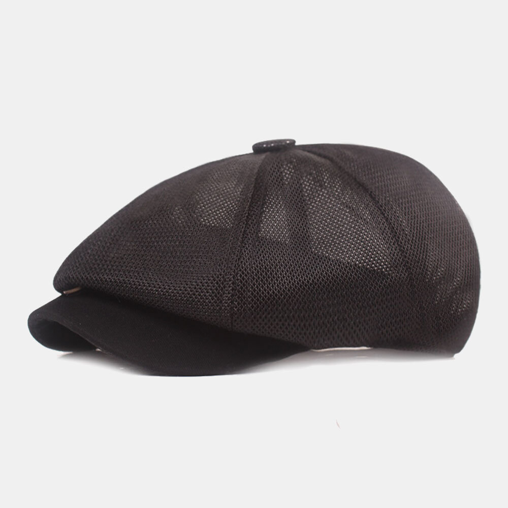 Unisex Full Mesh Pustende Casual Beret Cap Åttekantet Hatter Painter Cap Forward Cap