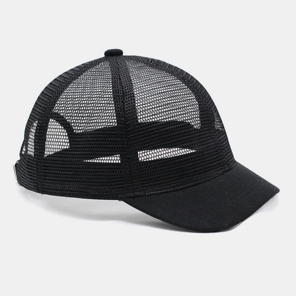 Unisex Full Mesh Pustende Justerbare Baseballcapser Med Kort Kurve