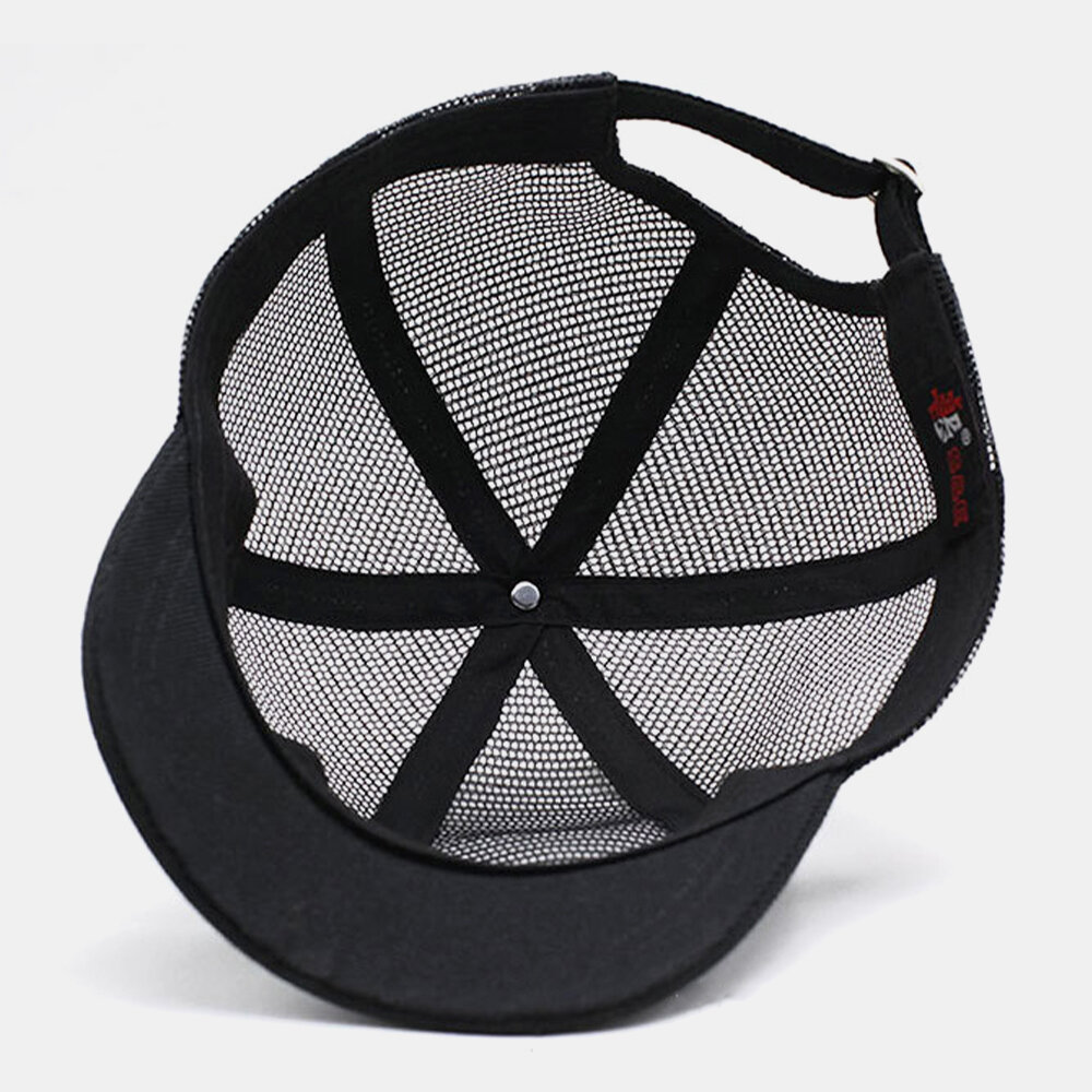 Unisex Full Mesh Pustende Justerbare Baseballcapser Med Kort Kurve