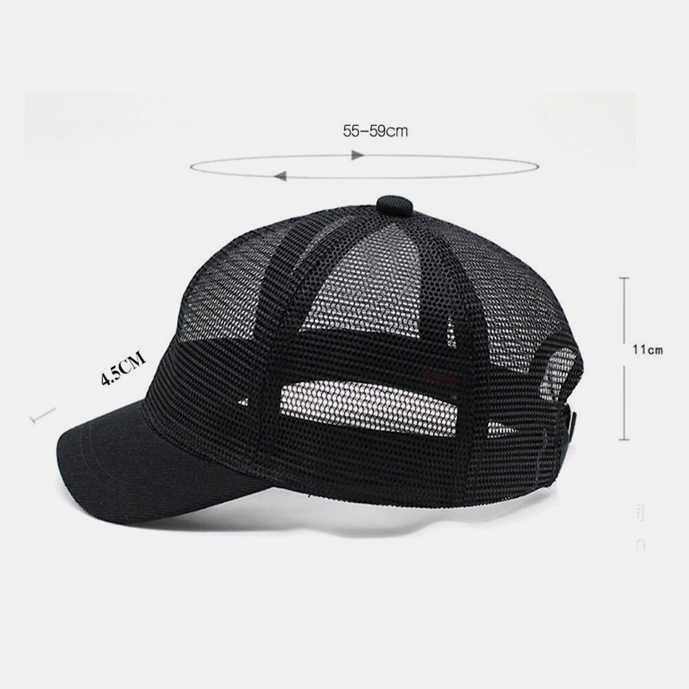 Unisex Full Mesh Pustende Justerbare Baseballcapser Med Kort Kurve