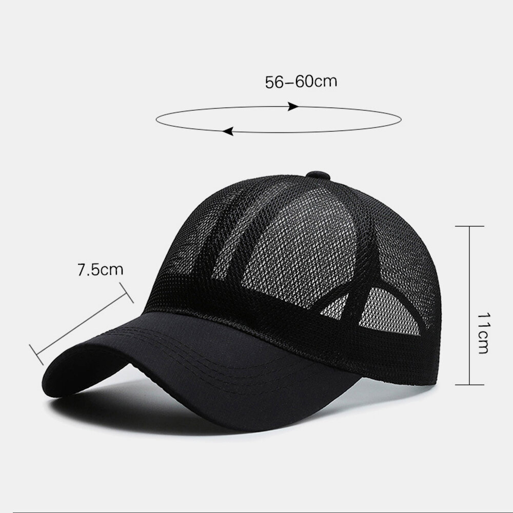 Unisex Full Mesh Pustende Utendørs Fritidssolskjerm Baseballhatter