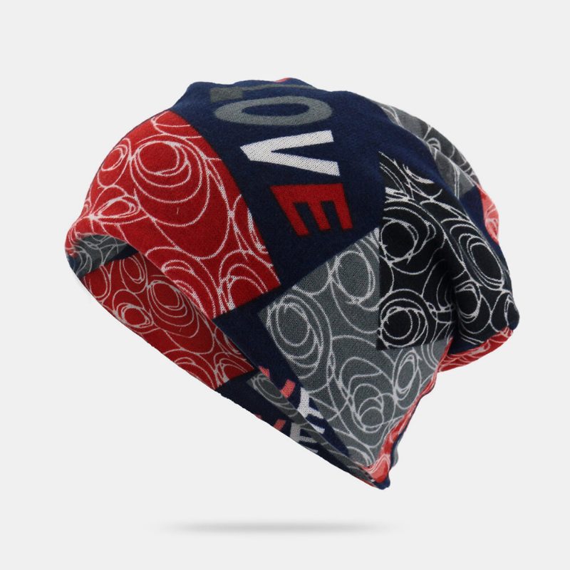 Unisex Letter Print Twist Hatter Beanie Hat