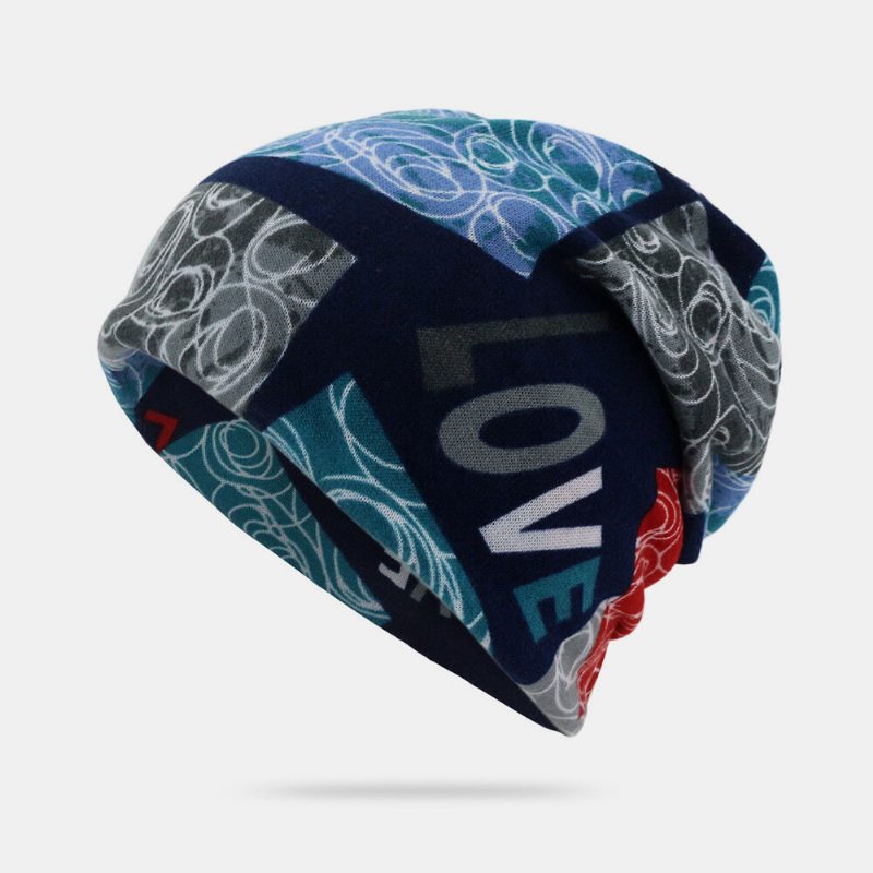 Unisex Letter Print Twist Hatter Beanie Hat