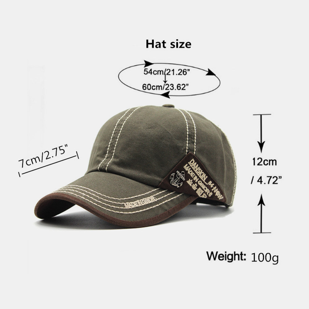 Unisex Metallbåtanker Baseballhatter Brevbroderi Utendørs Solkrem Ivy Cap Stretch Fit Cap