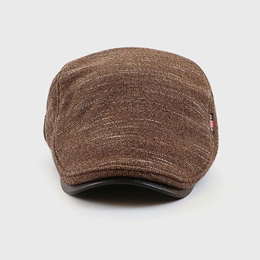 Unisex Plus Fløyelsstrikkede Luer Høst-vinter Varm Polar Fleece Beret Cap Flate Hatter Driver Hat