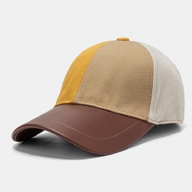 Unisex Polyester Bomull Fargematchende Lappeteppe Pu-brems Snøring Justerbar Motesolskjerm Baseballcaps