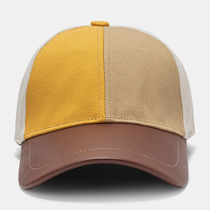 Unisex Polyester Bomull Fargematchende Lappeteppe Pu-brems Snøring Justerbar Motesolskjerm Baseballcaps