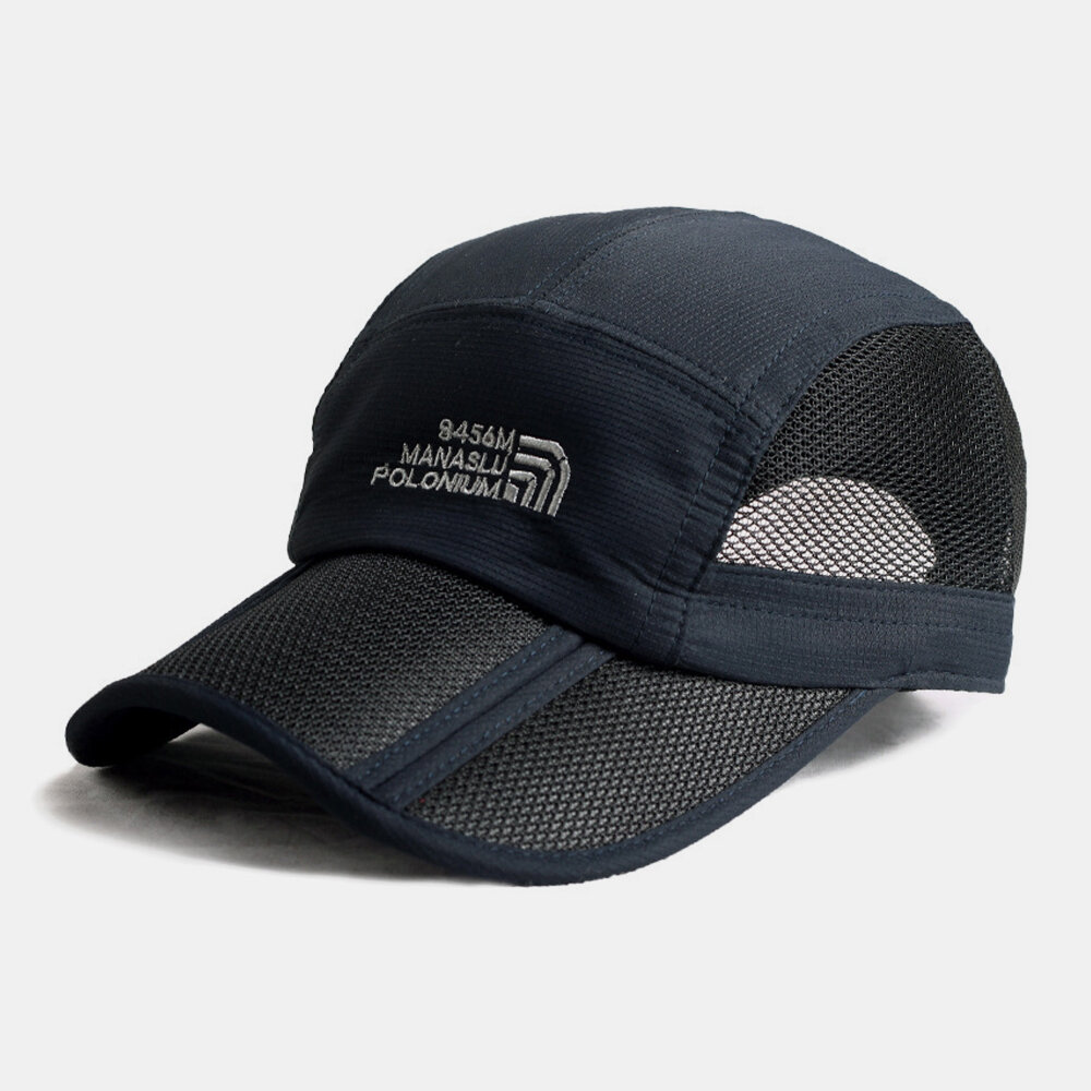 Unisex Sammenleggbar Hurtigtørkende Nettinghatt Solskjerming Pustende Snapback Baseballhatt For Sommer Utendørs Sport