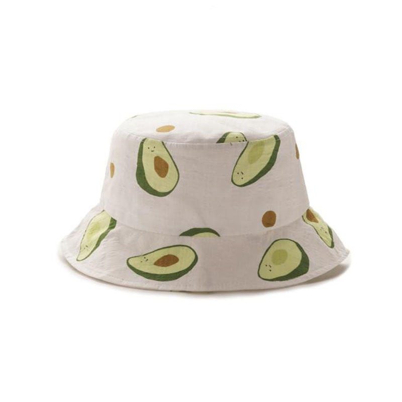 Unisex Sommer Avocado Fisherman Hatter Bøttelue Outdoor Travel Sun Hat