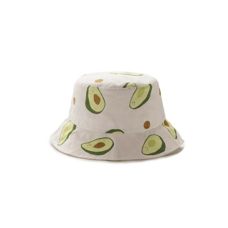 Unisex Sommer Avocado Fisherman Hatter Bøttelue Outdoor Travel Sun Hat